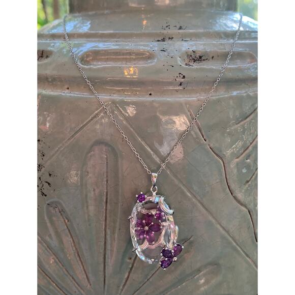 Amethyst and Sterling Silver Necklace by PAJ - Picture 1 of 5